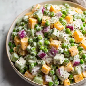 Homemade No Mayo Pea Salad