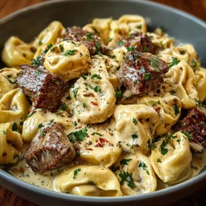Cracked Garlic Steak Tortellini in Creamhouse Sauce Bliss
