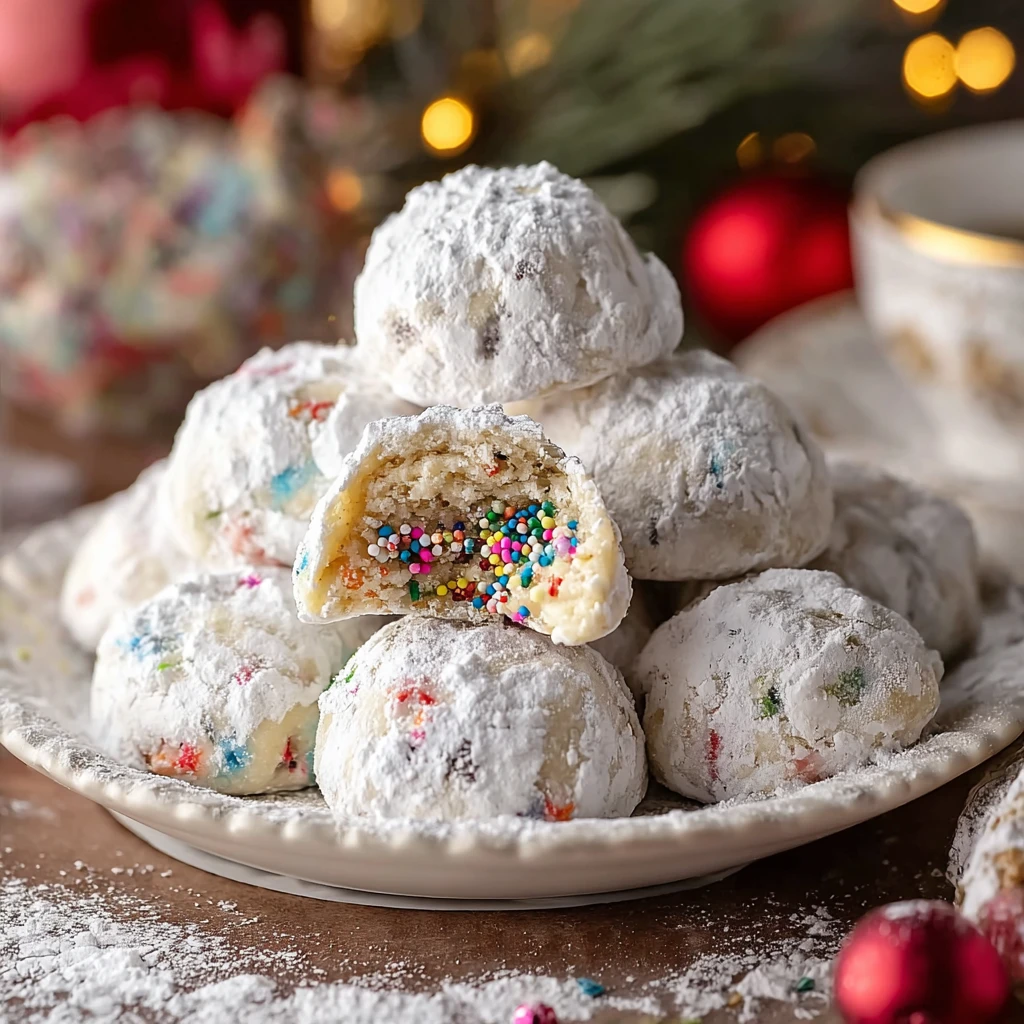 Meltinyourmouth Confetti Snowball Cookies