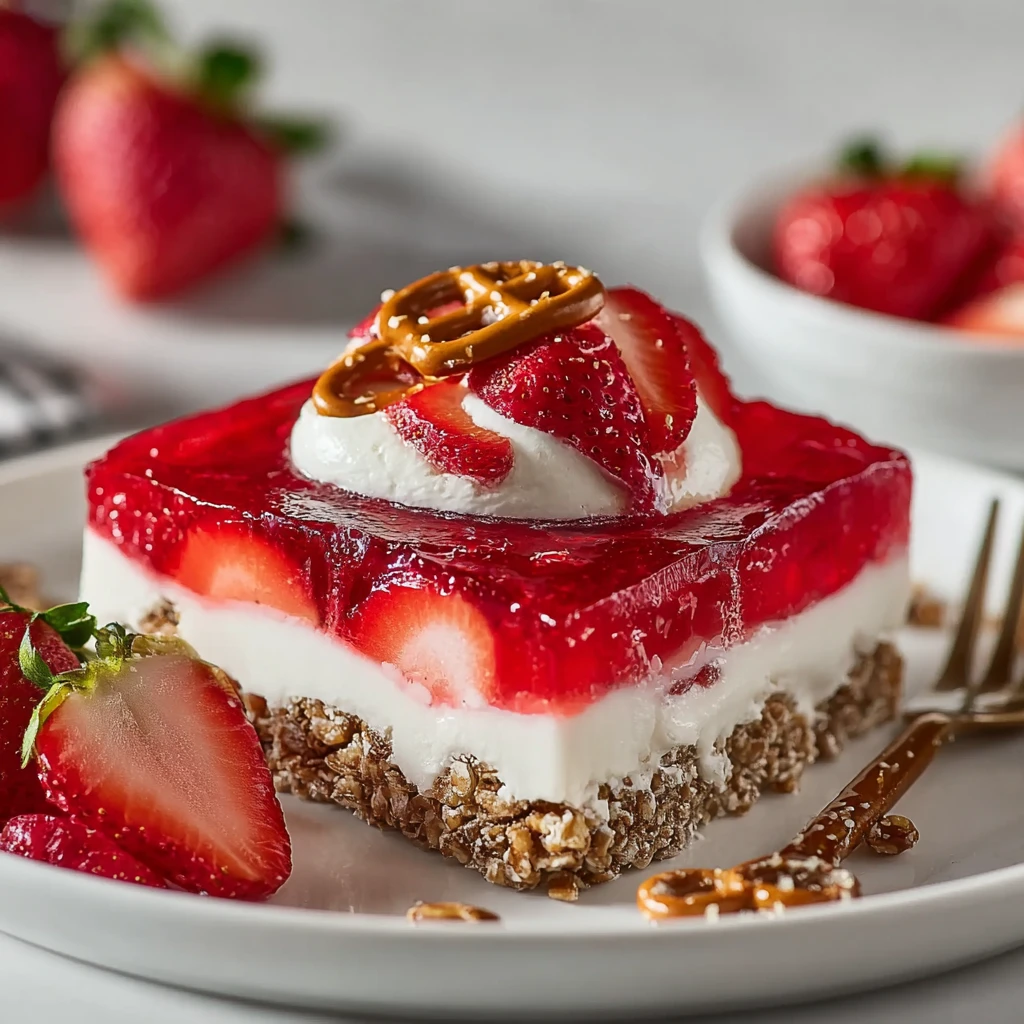Strawberry Pretzel Salad Pecan Crunch Twist