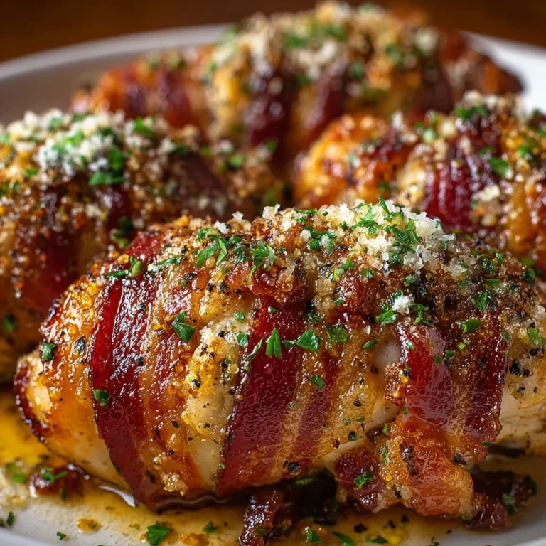 Bacon Wrapped Chicken Recipe Garlic Parmesan Chicken Ideas Easy Bacon Wrapped Chicken Gourmet Chicken Dinner Recipes Parme...