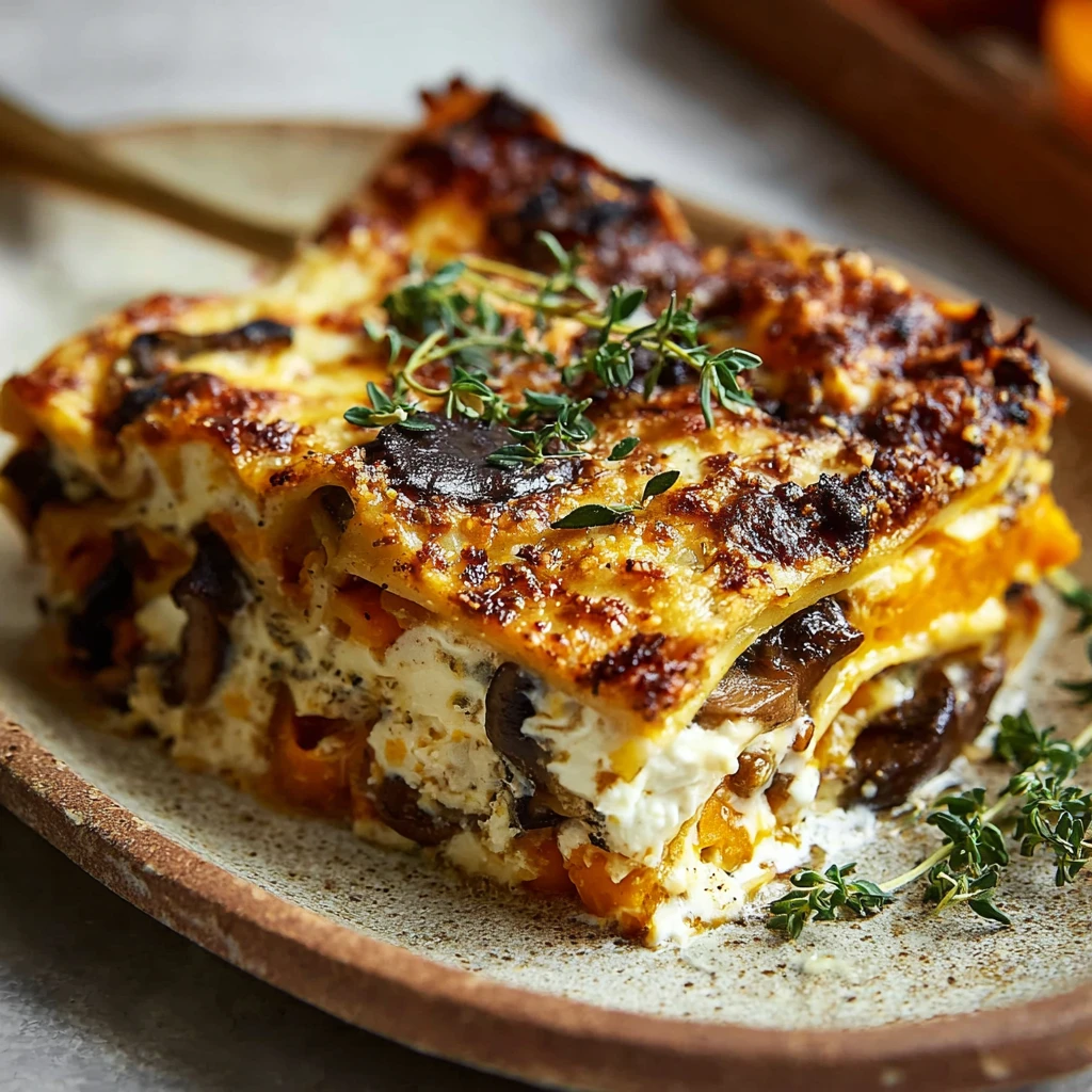 Butternut Squash and Mushroom Lasagna