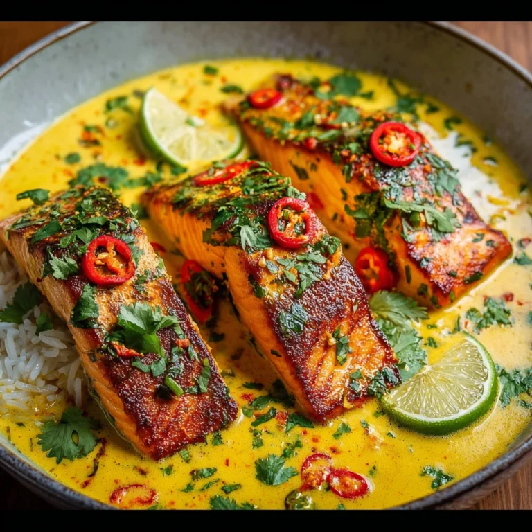 Coconut Curry Salmon Garlic Butter