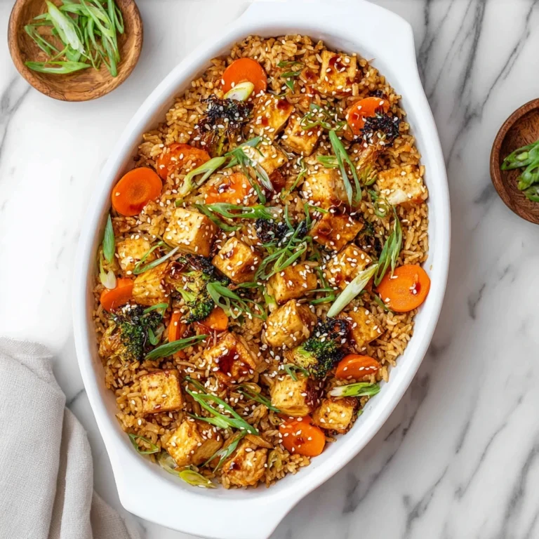 Dump Bake Teriyaki Tofu Rice Casserole