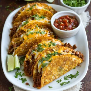 Baked Ground Beef & Chili Tacos