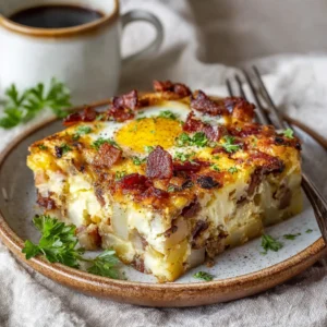Delicious Beef Bacon Potato and Egg Casserole Recipe