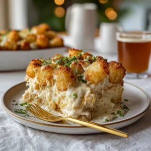 Chicken Alfredo Tater Tot Casserole: Cozy Comfort Food Delight