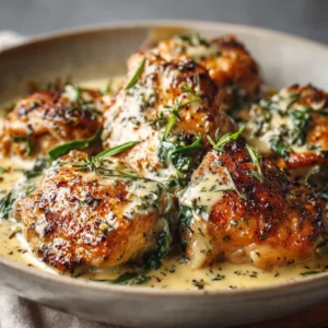 Juicy Creamy Tuscan Chicken Thighs Recipe – Easy & Delicious!