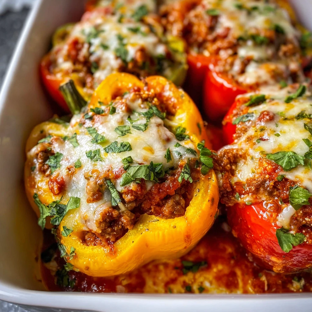 Low Carb Lasagna Stuffed Peppers