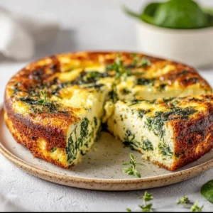 Healthy Cottage Cheese and Spinach Crustless Quiche Recipe