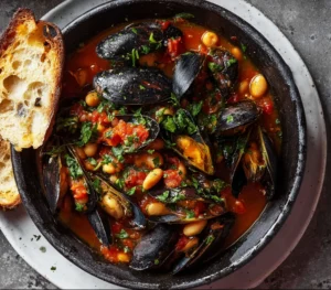 Mussels with Cannellini Beans and Tomatoes