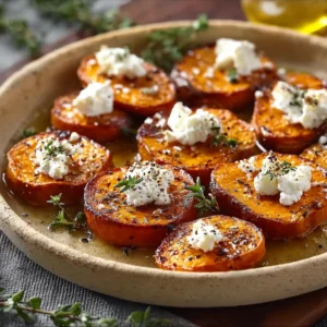 Roasted Sweet Potatoes with Goat Cheese and Honey