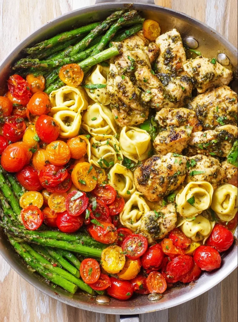 Tortellini With Asparagus And Tomatoes Tortellini With Chicken And Vegetables Chicken Veggie Tortellini Pesto Chicken Ravi...