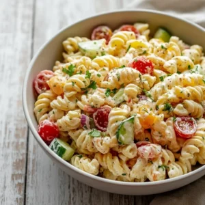 Creamy Pasta Salad Bliss – Your Go-To Summer Side Dish!
