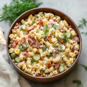 Irresistible Dill Pickle Bacon Pasta Salad Your Friends Will Love