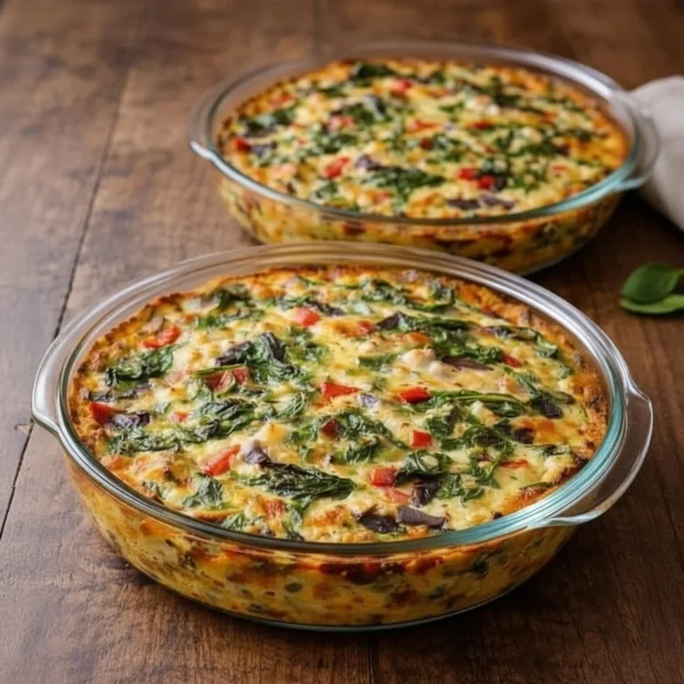 Roasted Red Pepper & Spinach Baked Frittata