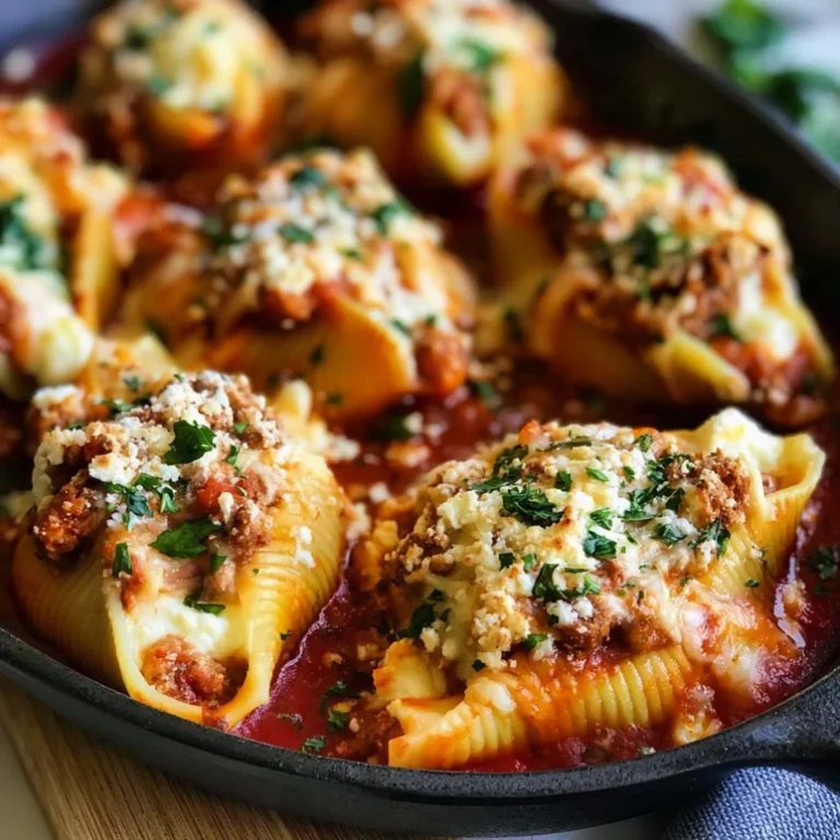 Cheesy Baked Beef and Ricotta Stuffed Shells