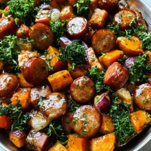 Honey Garlic Chicken Sausage and Sweet Potato Sheet Pan Dinner
