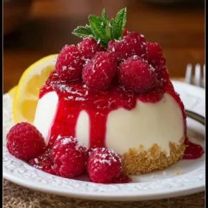 Lemon Raspberry Cheesecake Dome Dessert