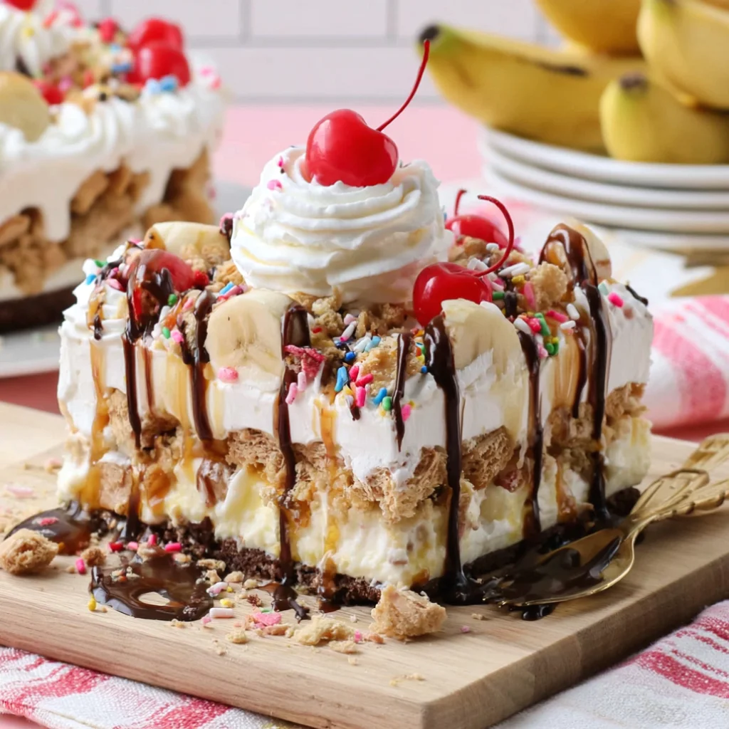 No-Bake Banana Split Cake