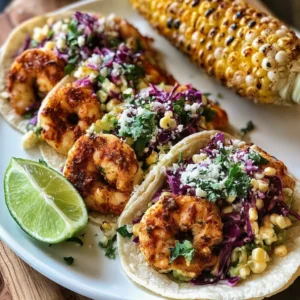 Shrimp Tacos with Mexican Street Corn Slaw